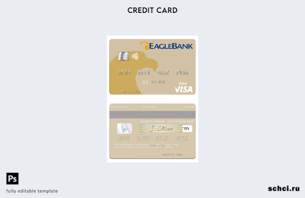 цифровая загрузка шаблона дебетовой карты Visa Nauru Eagle Bank Inc